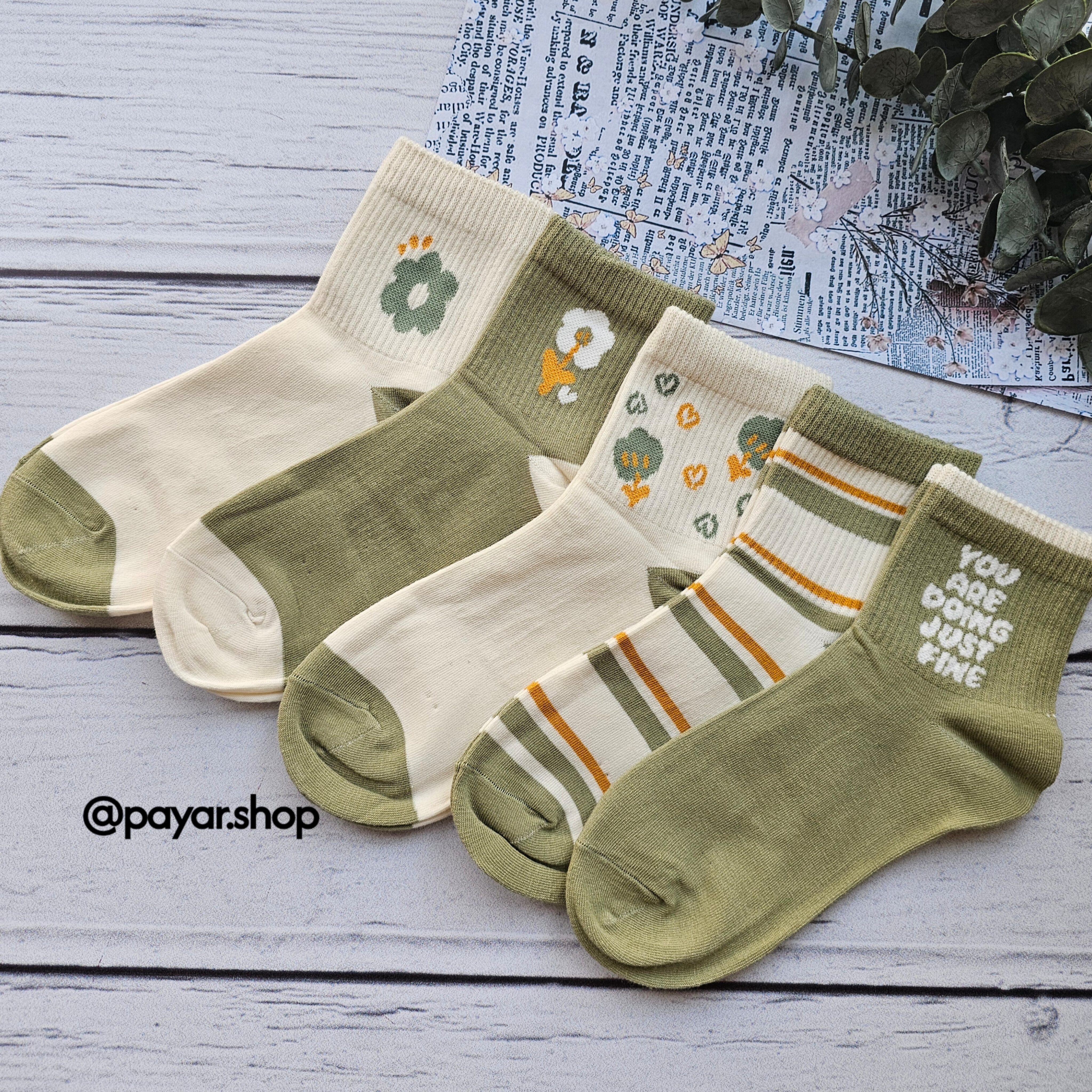 جوراب سبز D & W